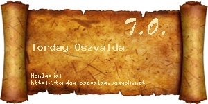 Torday Oszvalda névjegykártya